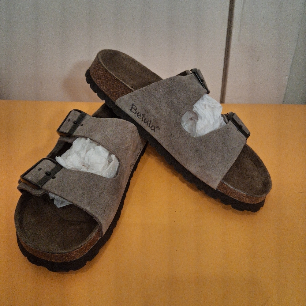 Birkenstock Women's 37 Betula Arizona Suede Leather Sandals Straps New Display